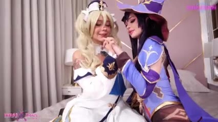 Dirty Girls Barbara and Mona Fuck in both Holes Genshin Impact