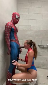 Ashley Aoky Spiderman Outfit Cosplay Public Sextape