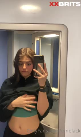 Emily Black Having Cheeky Pussy Play In Public Train Toilet