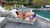 Brian Omally Fucking Brand New Hottie Numi Zarah Outside By The Pool For A Big Facial