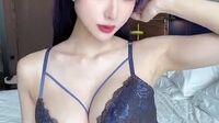 Haneame Asian babe Exposed her Curvy Tits in Blue Lingerie Video