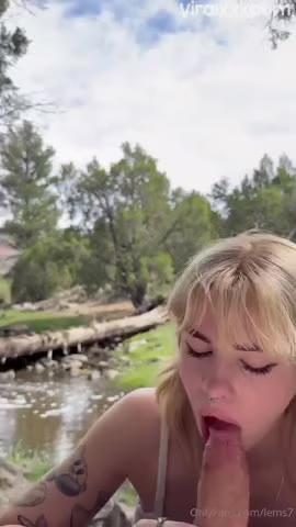 Emily Oram Teases Outdoor Cock Sucking Cumshot Video