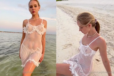 Watch Caroline Zalog Tits Wet Sheer Lingerie POV Video Leaked