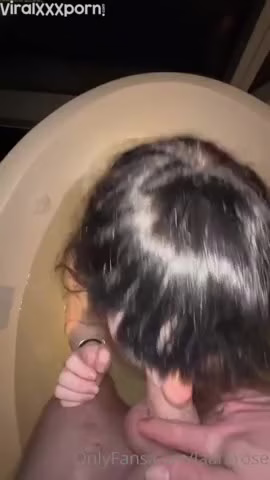 Watch Lara Rose Blowjob and Pussy Tease in the Bathroom During Night